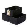 Picture of MiniArk Shelf Storage Baskets for Organizing | Closet Organizer Bins | Small Toy Basket | Woven Rope Baskets | Cube Decorative Box | Shallow Basket | 11.5x7.5x4.7” | 3 Packs Black