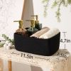 Picture of MiniArk Shelf Storage Baskets for Organizing | Closet Organizer Bins | Small Toy Basket | Woven Rope Baskets | Cube Decorative Box | Shallow Basket | 11.5x7.5x4.7” | 3 Packs Black
