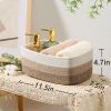 Picture of MiniArk Shelf Storage Baskets for Organizing | Closet Organizer Bins | Small Toy Basket | Woven Rope Baskets | Cube Decorative Box | Shallow Basket |11.5x7.5x4.7”| 3 Packs Gradient Brown