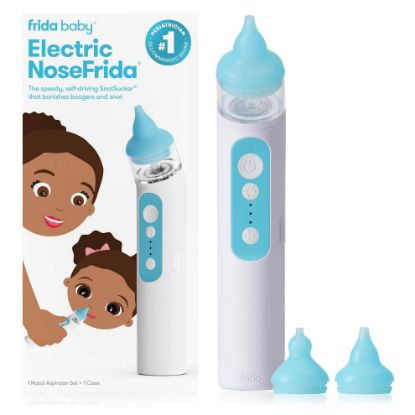 Picture of Frida Baby Electric NoseFrida Nasal Aspirator for Baby, Nose Sucker for Baby & Toddler, Upgraded Nasal Aspirator for Congestion + Allergy Relief with 3 Suction Levels, 2 Silicone Tips, USB