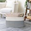 Picture of Goodpick Large Toy Storage Basket, Grey Cotton Rope Basket Toy Storage Bin for Baby, Kids, Woven Storage Basket with Handle for Laundry, Living Room, Nursery, Bedroom, 21.6" x 14.9" x 11.8"