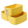 Picture of MiniArk Shelf Storage Baskets for Organizing | Closet Organizer Bins | Small Baskets | Toy Basket | Cute Decorative Basket | Cube Storage Bin | Woven Rope Basket | 11.5×7.5×4.7” | 3 Packs Yellow