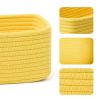 Picture of MiniArk Shelf Storage Baskets for Organizing | Closet Organizer Bins | Small Baskets | Toy Basket | Cute Decorative Basket | Cube Storage Bin | Woven Rope Basket | 11.5×7.5×4.7” | 3 Packs Yellow