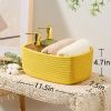 Picture of MiniArk Shelf Storage Baskets for Organizing | Closet Organizer Bins | Small Baskets | Toy Basket | Cute Decorative Basket | Cube Storage Bin | Woven Rope Basket | 11.5×7.5×4.7” | 3 Packs Yellow