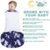 Picture of BSTOPPT Newborn Sleep Sack Baby Swaddle,3-Way Adjustable Wearable Blanket,100% Rayon Cotton Swaddling Sleeping Bag，TOG 0.5 (Fox & Dinosaurs, 0-3 Months)