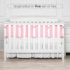 Picture of TILLYOU Embossed Baby Crib Bumper Pads for Standard Cribs Machine Washable Padded Crib Liner Thick Padding for Nursery Bed 100% Soft Microfiber Polyester Safe Protector de Cuna, 4 Piece/Pink