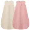Picture of Yoofoss Muslin Baby Sleep Sack 12-18 Months 100% Cotton 0.5 Tog Baby Wearable Blanket 2 Pack Lightweight and Breathable Sleeping Sacks 2-Way Zipper