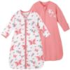 Picture of Yoofoss Baby Sleep Sack 12-18 Months Long Sleeve Wearable Blanket Baby 100% Cotton 2-Way Zipper 0.5 Tog Toddler Sleeping Sack, Lightweight(Large)