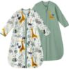 Picture of Yoofoss Baby Sleep Sack 12-18 Months Long Sleeve Wearable Blanket Baby 100% Cotton 2-Way Zipper 0.5 Tog Infants Sleeping Sack, Lightweight(Large)