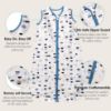 Picture of Cute Castle Baby Sleep Sack 12-18 Months - Lightweight 100% Cotton 2-Way Zipper TOG 0.5 Infant Wearable Blanket, Newborn Essentials Toddler Sleep Clothes (3 Pack Blue)