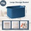 Picture of Goodpick Large Blanket Basket, Storage Baskets for Organizing, Rectangle Woven Basket for Clothes, Towels, Toy Baskets Storage Kids, 21.6" x 14.9" x 11.8"