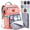 Picture of PILLANI Baby Diaper Bag Backpack - Baby Bags for Girls - Diaper Backpack - Large Pink Diaper Bags for Baby Girl w/Changing Pad - Baby Gifts for Girls, Baby Girl Gifts, Newborn Essentials Stuff for Mom