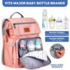 Picture of PILLANI Baby Diaper Bag Backpack - Baby Bags for Girls - Diaper Backpack - Large Pink Diaper Bags for Baby Girl w/Changing Pad - Baby Gifts for Girls, Baby Girl Gifts, Newborn Essentials Stuff for Mom
