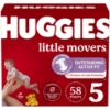 Picture of Huggies Size 5 Diapers, Little Movers Baby Diapers, Size 5 (27+ lbs), 58 Count, Packaging May Vary