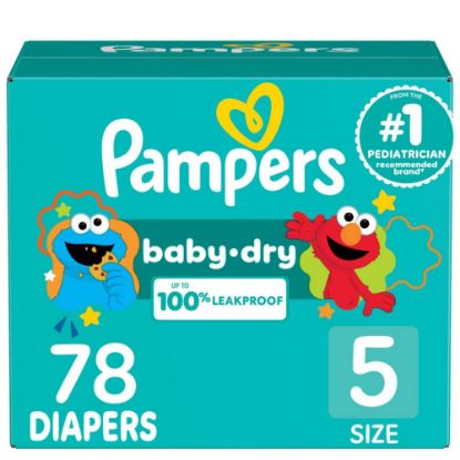 Picture of Pampers Diapers - Baby Dry - Size 5, 78 Count, Absorbent Disposable Infant Diaper (Packaging May Vary)