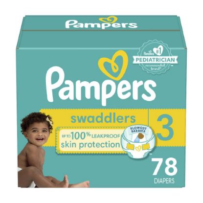Picture of Pampers Baby Diapers - Swaddlers - Size 3, 78 Count, Ultra Absorbent Disposable Infant Diaper