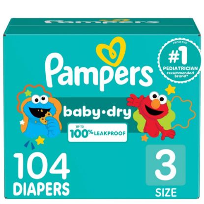 Picture of Pampers Diapers - Baby Dry - Size 3, 104 Count, Absorbent Disposable Infant Diaper (Packaging May Vary)