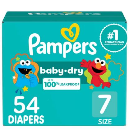 Picture of Pampers Diapers - Baby Dry - Size 7, 54 Count, Absorbent Disposable Infant Diaper (Packaging May Vary)