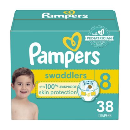 Picture of Pampers Baby Diapers - Swaddlers - Size 8, 38 Count, Ultra Absorbent Disposable Infant Diaper