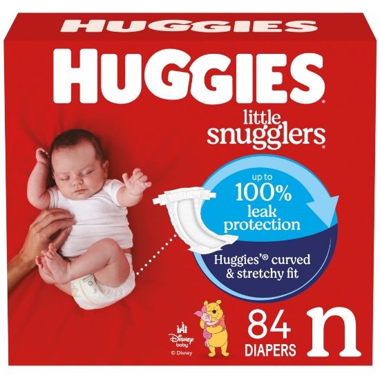 Picture of Huggies Size Newborn Diapers, Little Snugglers Baby Diapers, Size Newborn (up to 10 lbs), 84 Count, Packaging May Vary