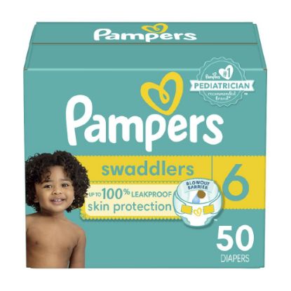 Picture of Pampers Baby Diapers - Swaddlers - Size 6, 50 Count, Ultra Absorbent Disposable Infant Diaper