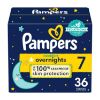 Picture of Pampers Overnight Diapers - Swaddlers Overnights - Size 7, 36 Count, Disposable Baby Diaper, Night Time Leak and Skin Protection