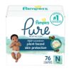 Picture of Pampers Pure Protection Diapers, Size 0, 76 Count for Up to 100% Leakproof, Plant-Based Skin Protection
