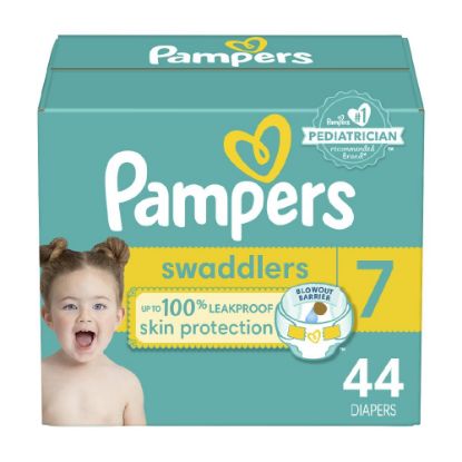 Picture of Pampers Baby Diapers - Swaddlers - Size 7, 44 Count, Ultra Absorbent Disposable Infant Diaper