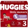 Picture of Huggies Size 3 Diapers, Little Movers Baby Diapers, Size 3 (16-28 lbs), 76 Count (2 packs of 38), Packaging May Vary