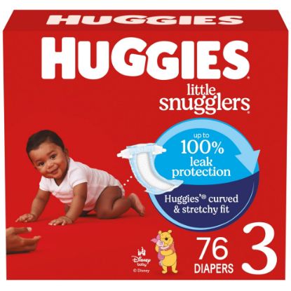 Picture of Huggies Size 3 Diapers, Little Snugglers Baby Diapers, Size 3 (16-28 lbs), 76 Count, Packaging May Vary