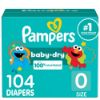 Picture of Pampers Diapers - Baby Dry - Size 0, 104 Count, Absorbent Disposable Newbort Diaper (Packaging May Vary)