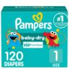 Picture of Pampers Diapers - Baby Dry - Size 1, 120 Count, Absorbent Disposable Infant Diaper (Packaging May Vary)