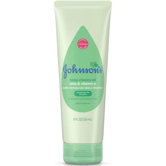 Picture of Johnson & Johnson Johnson's Baby Creamy Oil, Aloe & Vitamin E, 8 Ounce (Pack of 6)