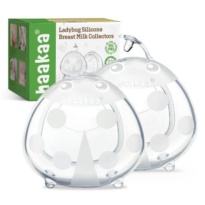 Picture of haakaa Ladybug Milk Collector Wearable Milk Collector Ladybug Breastmilk Collector Breastfeeding Milk Catchers Breast Milk Savers 2.5oz/75ml 2 PCS