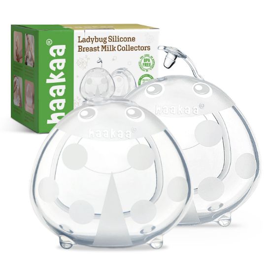 Picture of haakaa Ladybug Milk Collector Wearable Milk Collector Ladybug Breastmilk Collector Breastfeeding Milk Catchers Breast Milk Savers 2.5oz/75ml 2 PCS