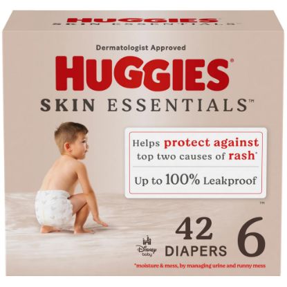 Picture of Huggies Size 6 Diapers, Skin Essentials Baby Diapers, Size 6 (35+ lbs), 42 Count