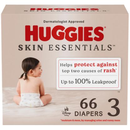 Picture of Huggies Size 3 Diapers, Skin Essentials Baby Diapers, Size 3 (16-28 lbs), 66 Count