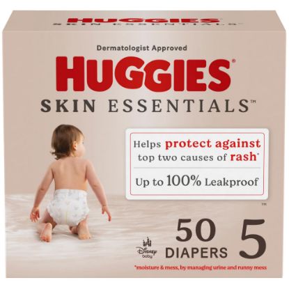 Picture of Huggies Size 5 Diapers, Skin Essentials Baby Diapers, Size 5 (27+ lbs), 50 Count