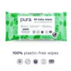 Picture of Pura Natural Sensitive Baby Wipes, 99% Water, Unscented & Hypoallergenic, Suitable for Sensitive & Eczema-prone Skin, Hypoallergenic, EWG Verified, 10 Pack of 60 Wet Wipes (600 Diaper Wipes) Bulk Buy