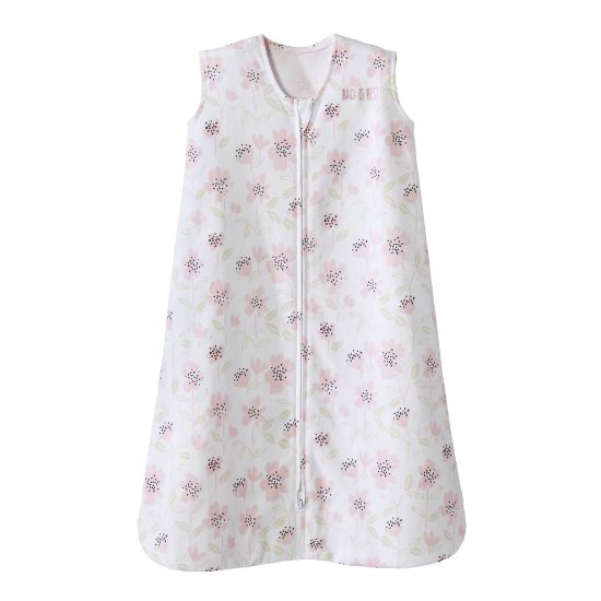 Picture of HALO SleepSack, 100% Cotton Wearable Blanket, Swaddle Transition Sleeping Bag, TOG 0.5, Wildflower Blush, Medium, 6-12 Months
