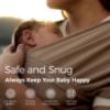 Picture of Momcozy Baby Wrap Carrier - Easy to Wear Infant Carrier Slings, Lightweight Hands Free Baby Sling, Adjustable Baby Carriers for Newborn to Toddler 8-35 lbs, Baby Wraps Carrier, Light Curry