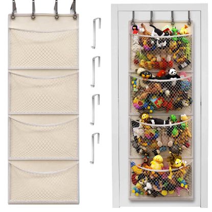 Picture of Honeyera The Original Storage for Stuffed Animals, Over Door Organizer for Stuffies, Baby Accessories, Toy Plush Storage, Breathable Hanging Storage Pockets Big Girls Toddler Large Bag