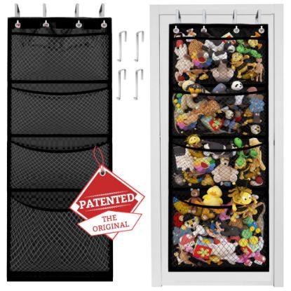 Picture of Honeyera (Patented) Original Over Door Organizer for Stuffed Animals, Stuffies, Baby Accessories, Toy Plush Storage, Breathable Hanging Pockets, Big Girls Toddler Large Bag
