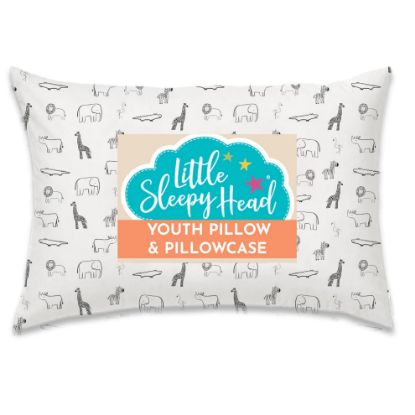 Picture of Youth Pillow with Pillowcase 16x22, Soft Jumbo Toddler Pillow, Kids Pillow & Hypoallergenic Pillow Case - Best Kids Pillows for Sleeping, Perfect Kids Travel Pillow (Animal Adventure)