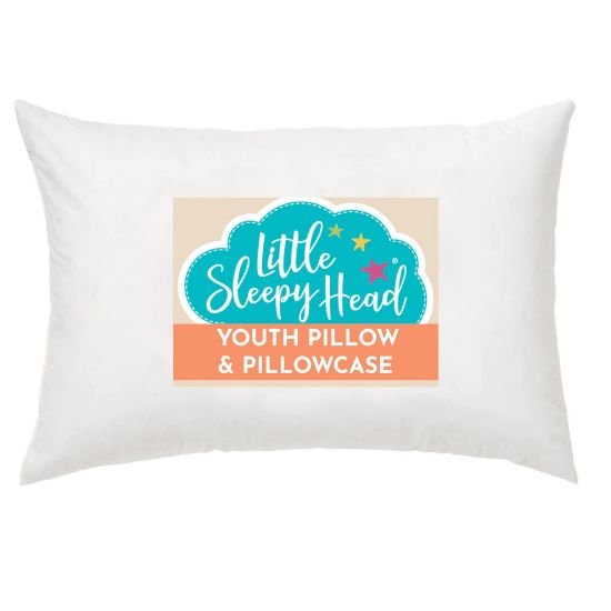 Picture of Little Sleepy Head Youth Pillow with Pillowcase 16x22, Soft Jumbo Toddler Pillow, Kids Pillow & Hypoallergenic Pillow Case - Best Kids Pillows for Sleeping, Perfect Kids Travel Pillow (White)