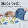 Picture of Youth Pillow with Pillowcase 16x22, Soft Jumbo Toddler Pillow, Kids Pillow & Hypoallergenic Pillow Case - Best Kids Pillows for Sleeping, Perfect Kids Travel Pillow (Dinosaurs White)