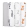 Picture of aden + anais Essentials Muslin Swaddle Blankets for Baby Girls and Boys, Newborn Receiving Blanket for Swaddling, 100% Cotton Baby Swaddle Wrap, 4 Pack, Safari Babes