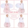 Picture of BSTOPPT Newborn Sleep Sack Baby Swaddle,3-6 Months,3-Way Adjustable Wearable Blanket,100% Rayon Cotton Swaddling sleeping bag，TOG 0.5（Heart&Floral）