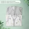 Picture of TILLYOU Bamboo Baby Sleep Sack - Baby Wearable Blanket, Unisex Clothes for Toddler Boy Girl Ages 0-6 Months, 2 Pack Grey Happy Rabbit & Grey Star