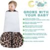 Picture of BSTOPPT Newborn Sleep Sack Baby Swaddle,3-Way Adjustable Wearable Blanket,100% Rayon Cotton Swaddling Sleeping Bag，TOG 0.5 (Leopard & Cobble, 3-6 Months)